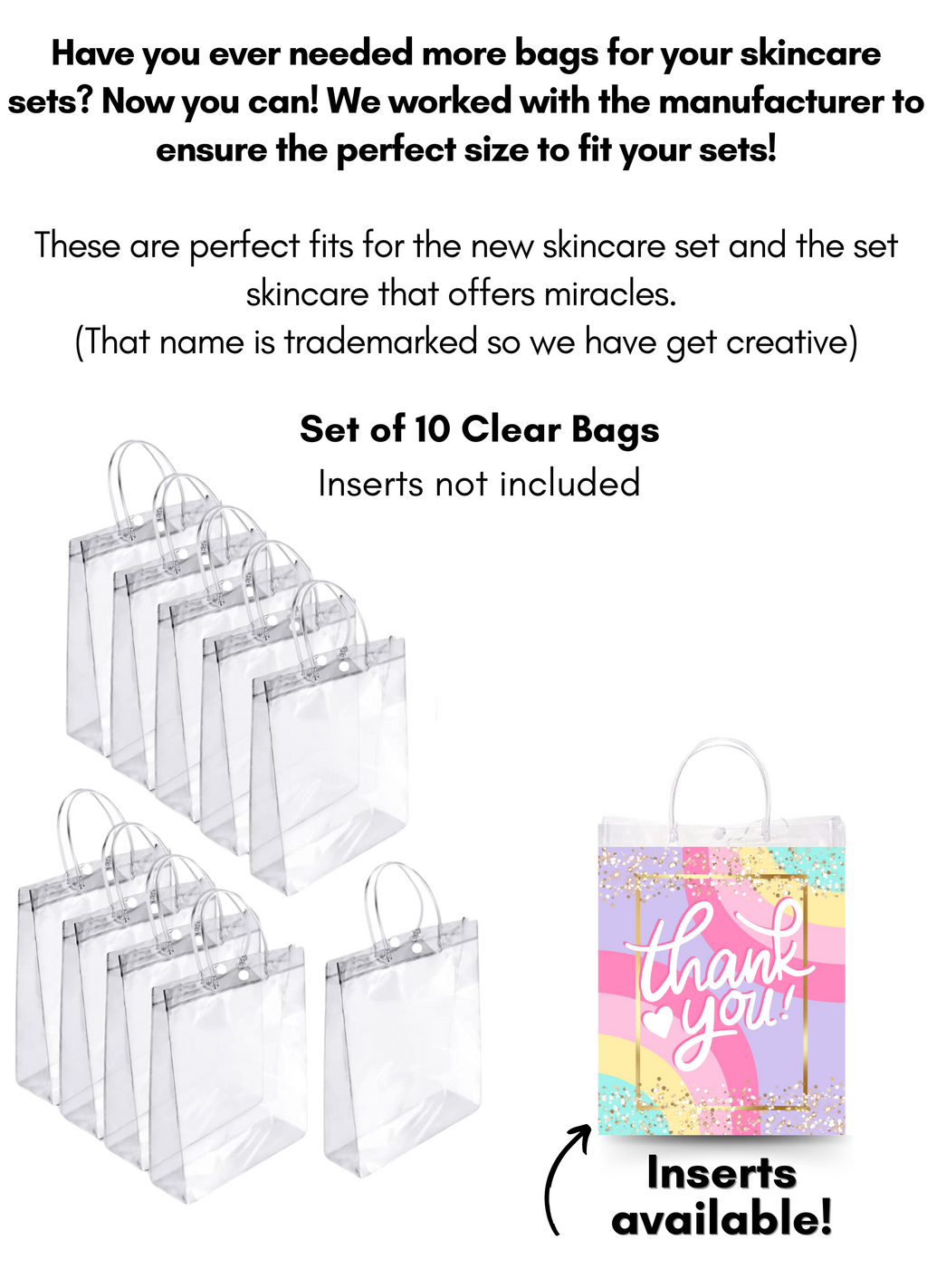 Clear Bags - Set of 10