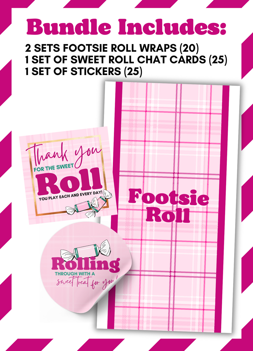 Plum Plaid Footsie Roll Bundle