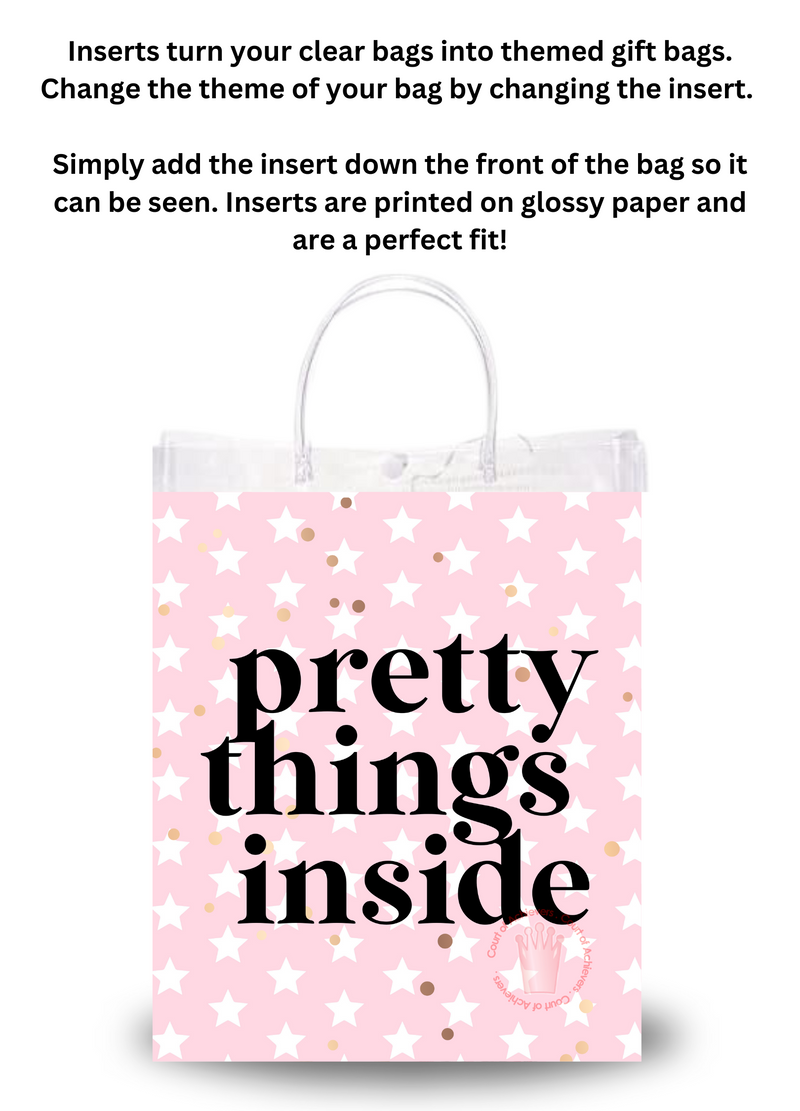 Pretty Things Clear Bag Inserts